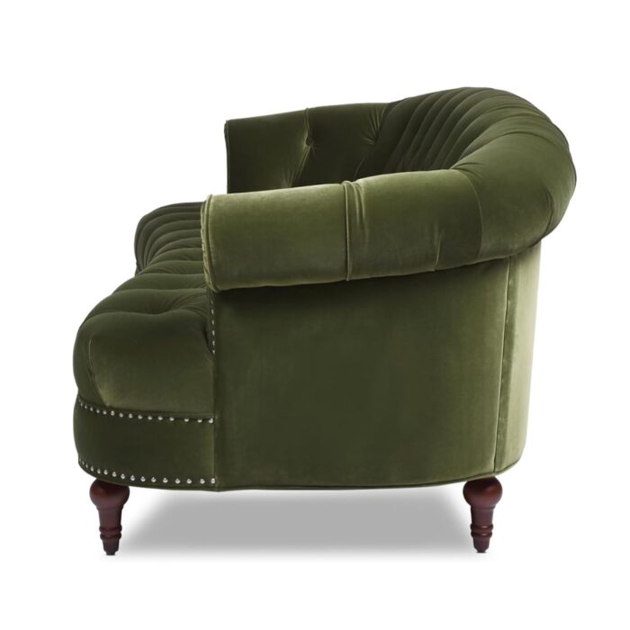 Furnshine - Tay 84'' Green Velvet 3-Seater Sofa, Loveseat & Chair Set - Image 5