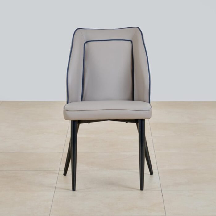 Furnshine - Colton Set of 2 Faux Leather Dining Chairs - Grey - Image 2