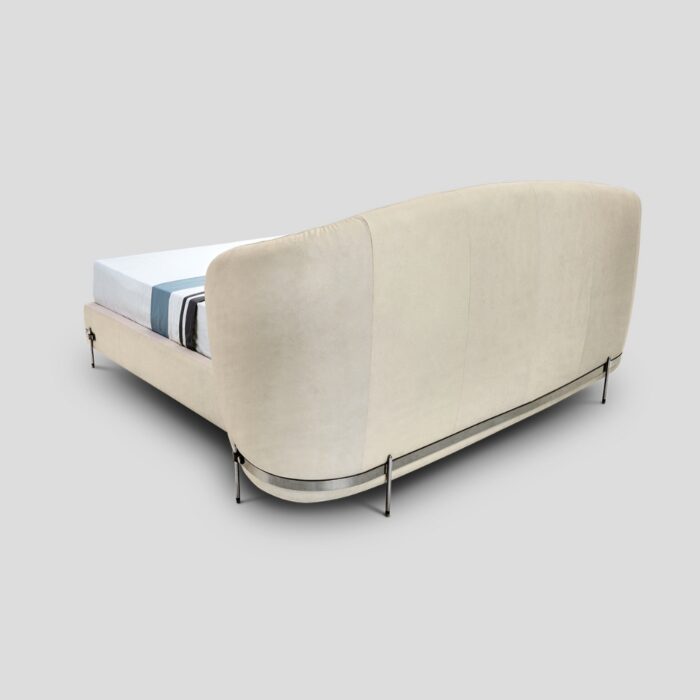 Funshine - Pomeroy Light Pink Color King Size Bed with Curved Design & Metal Legs - Image 5