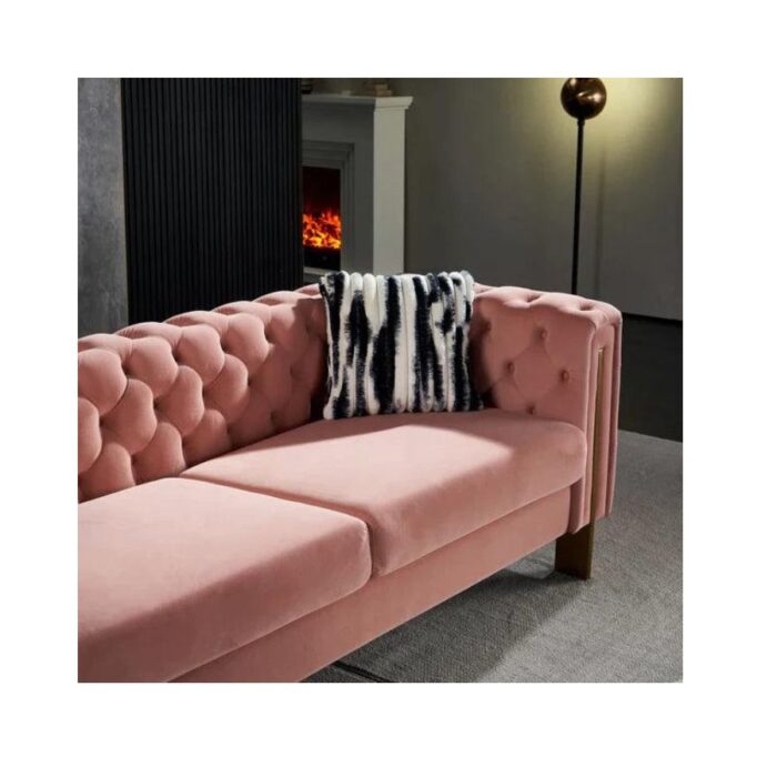 Furnshine - Eaton 84.25'' Velvet Square Arm Sofa - Image 8