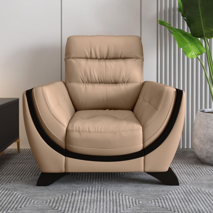 Furnshine - Sly Leatherette 3/2/1 Seater Style Sofa in Mushroom Brown - Image 15