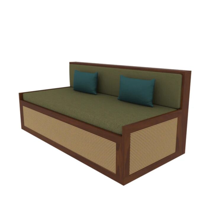 Furnshine - Corby Sheesham Wood 3 Seater Sofa Cum Bed with Cane - Image 6