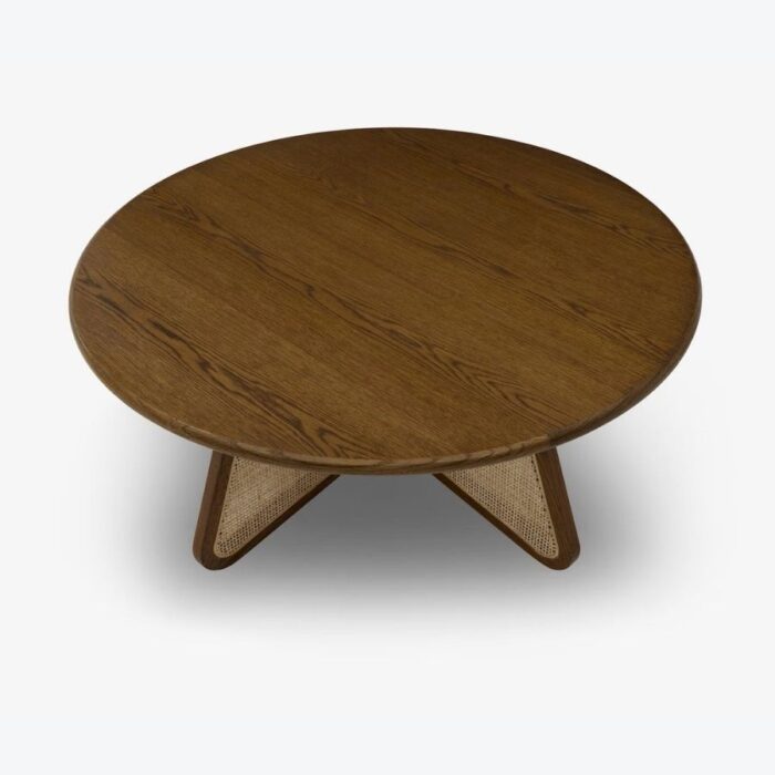 Furn Shine - Butterfly Rattan Coffee Table in Solid Wood with Natural Cane Legs - Image 4