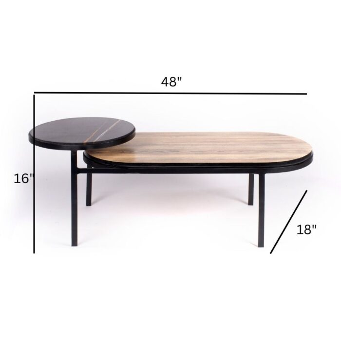 Furn Shine - Tentrum Round Top Black Marble Coffee Table - Image 7