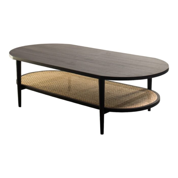 Furnshine - Barnes Mango Wood & Rattan Oval Coffee Table - Image 2