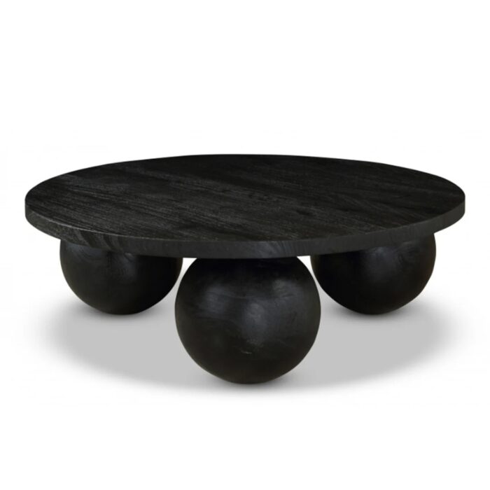 Furnshine - Rad 39" Solid Wood Round Coffee Table with Ball Shape Base - Image 2