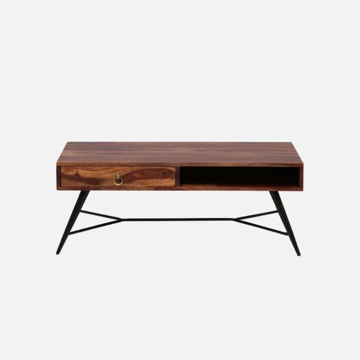 Furnshine - Tory Sheesham Wood Coffee Table with Iron Legs - Image 2