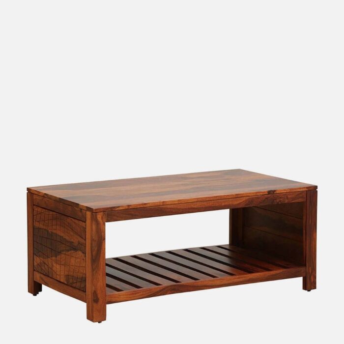 Furnshine - Payne Sheesham Wood Rectangular Coffee Table in Honey Oak Finish - Image 3