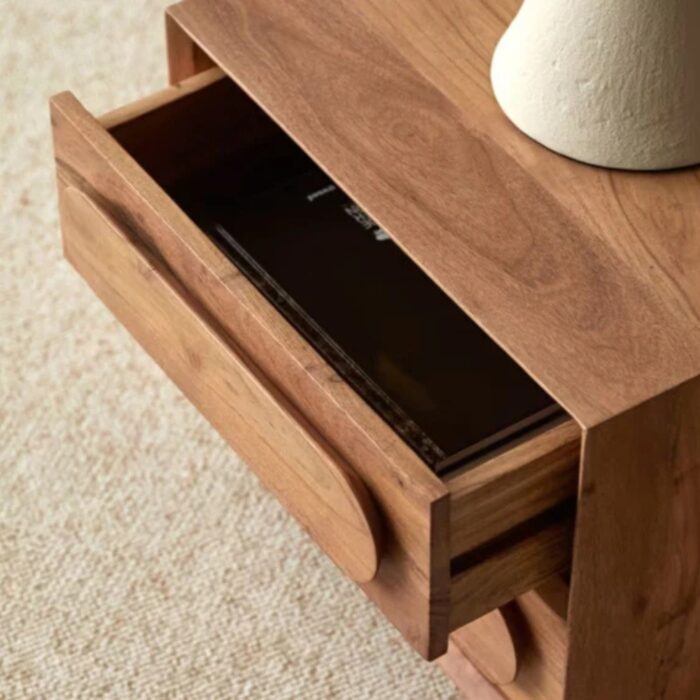 Furnshine - Raines Solid Wood Two Drawer Bedside Table - Natural Finish - Image 6