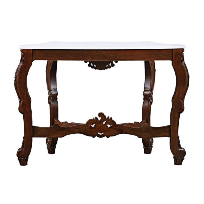 Furnshine - Royal Wooden Carved Console Table with Marble Top - Image 3