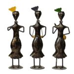 Furnshine - Vinny Handcrafted Rajasthani Musician Figurine Set – Iron Folk Art Table Decor (Set of 3 Colors) - Image 5