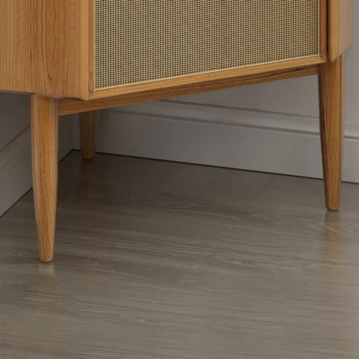 Furnshine - Nesbit Natural Corner 2-Door Bar Cabinet with Hutch & Shelf (Rattan Woven) - Image 4