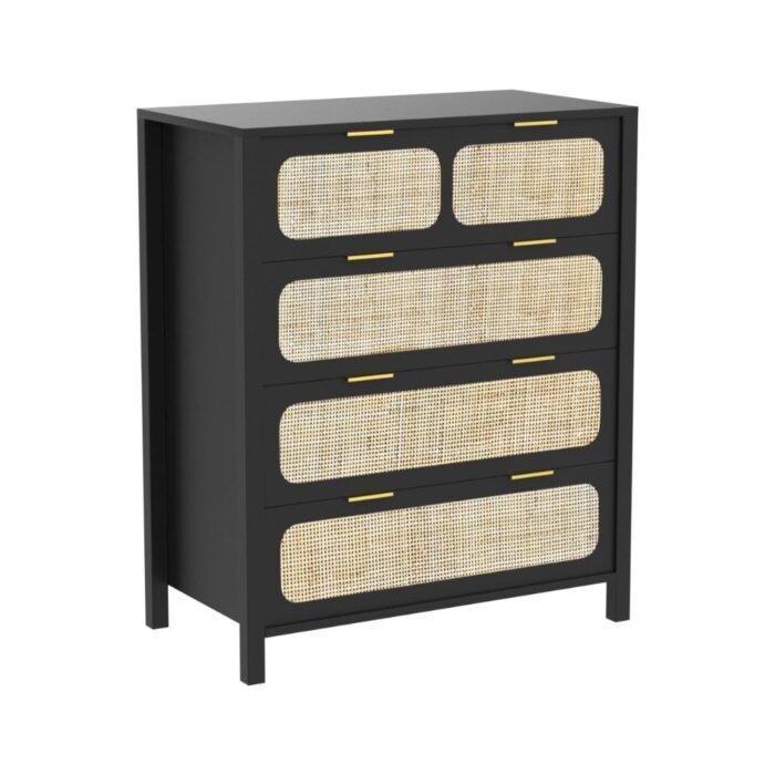 Furnshine - Simpson Wooden Rattan Finish 4-Drawer Chest of Drawer - Image 7