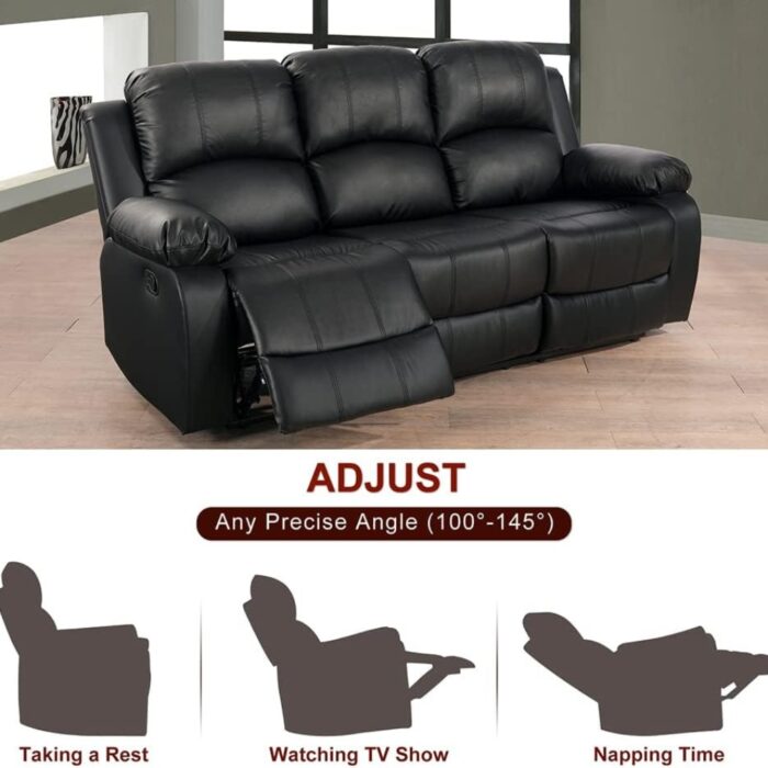 Furnshine - Jarrett Luxury Leather Recliner Sofa with Loveseat & Chair - Image 3