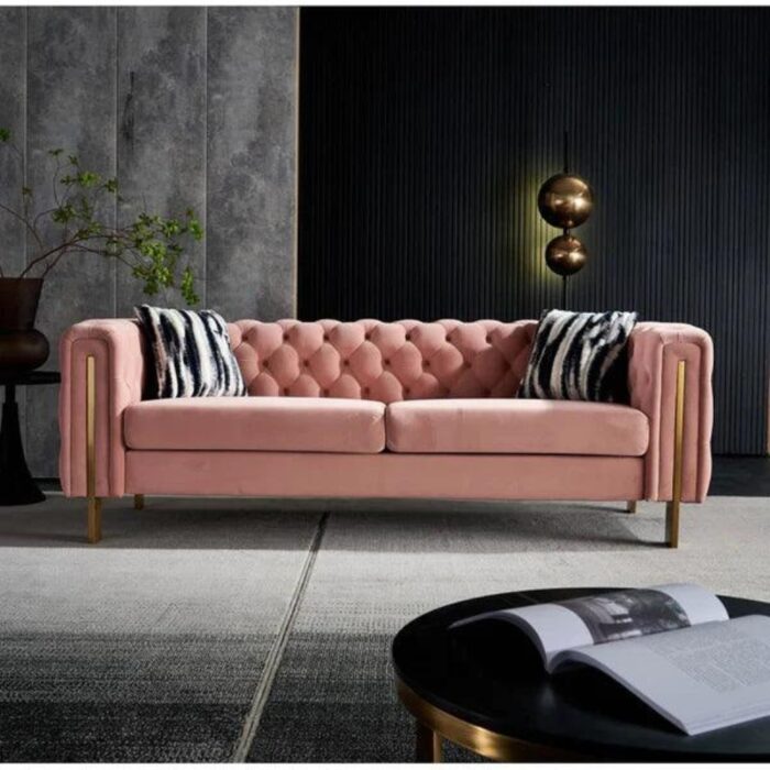 Furnshine - Eaton 84.25'' Velvet Square Arm Sofa - Image 5