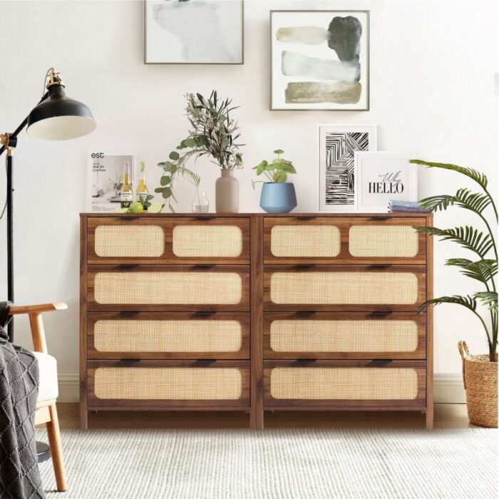 Furnshine - Simpson Wooden Rattan Finish 4-Drawer Chest of Drawer - Image 13