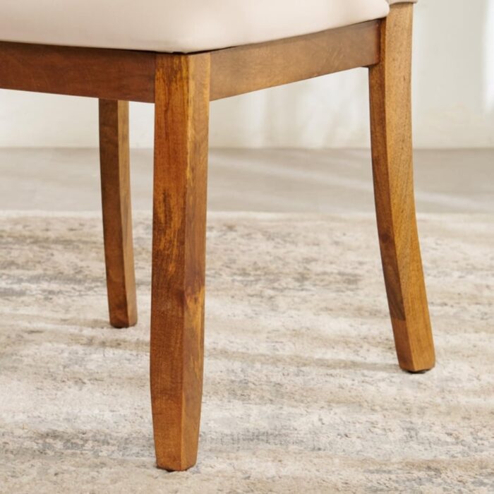 Furnshine - Harper Set of 2 Faux Leather Dining Chairs - Beige - Image 4