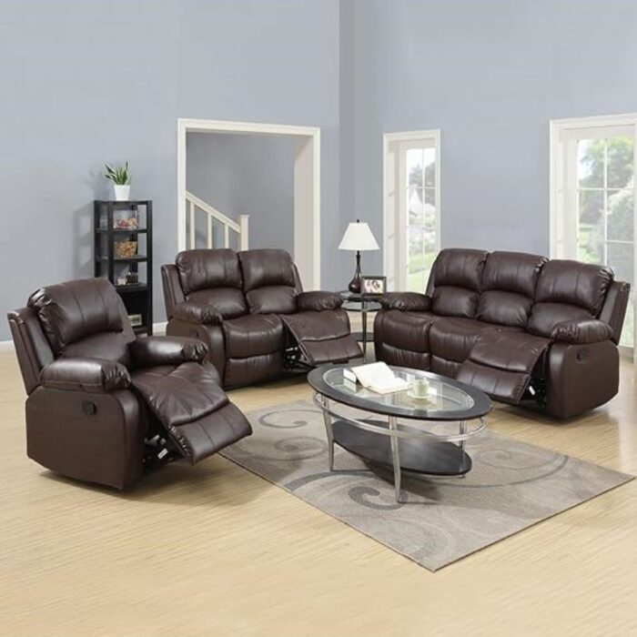 Furnshine - Jarrett Luxury Leather Recliner Sofa with Loveseat & Chair - Image 13