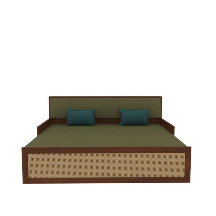 Furnshine - Corby Sheesham Wood 3 Seater Sofa Cum Bed with Cane - Image 5