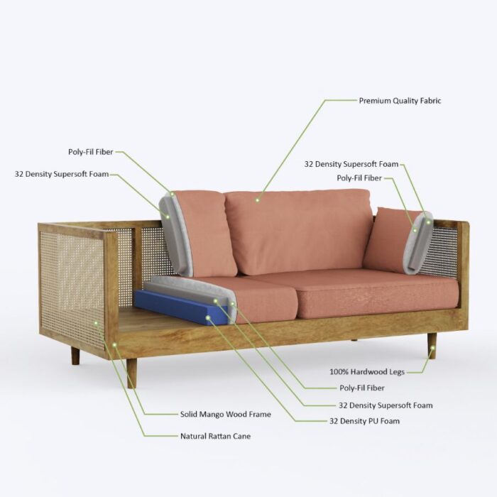 Furn Shine - Calista Rattan 3-Seater Sofa - Image 4