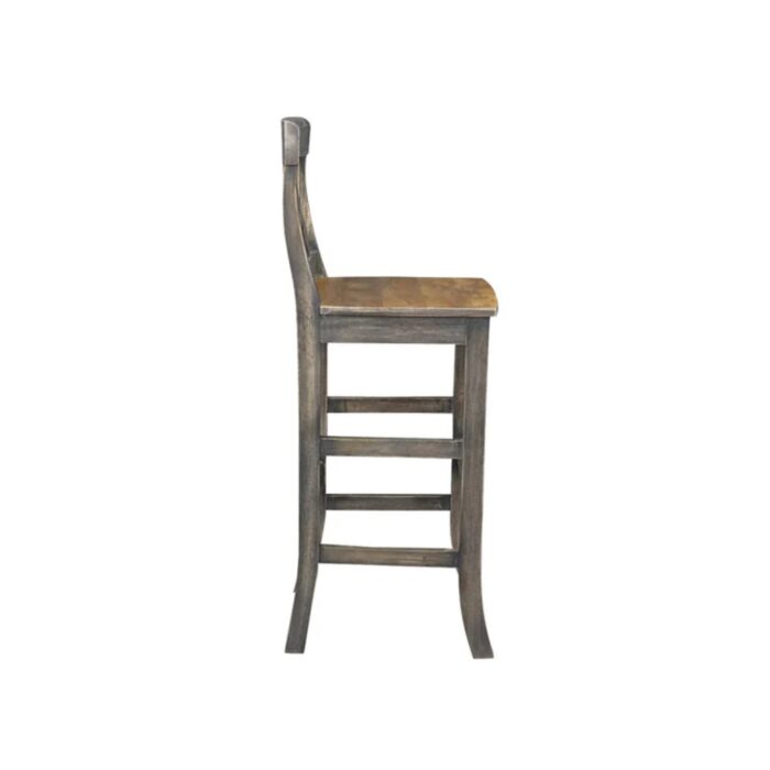 Furnshine - Clive Solid Wood Set of 2 Bar Stool in Vintage Finish - Image 6