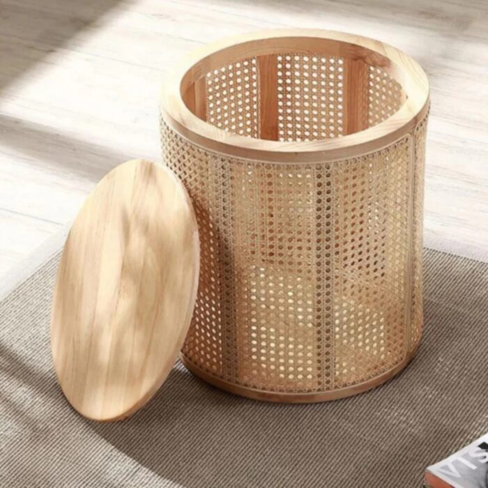 Furnshine - Dyson Round Solid Wood Rattan Side Table - Image 3