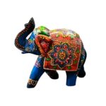 Furnshine - Bronson Multicolor Handcrafted Wooden Elephant Showpiece – Ethnic Painted Decorative Figurine for Home & Office Decor - Image 2