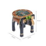 Furnshine - Bobbie Handcrafted Wooden Elephant Stool Table – Artistic Indian Home Décor Accent - Image 3