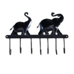 Furnshine - Hayden Multicolor Iron Elephant Key Holder for Wall | Handcrafted Metal Key Hanger with 7 Hooks | Decorative Elephant Wall Key Stand for Home & Office - Image 5
