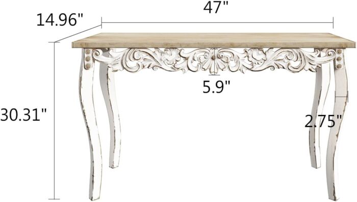 Furnshine - Beal Wooden Carved Console Table in Solid Mango Wood - Image 11