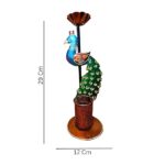 Furnshine - Chet Multicolor Iron Peacock Pen Stand & Tea Light Holder - Artistic Desk Organizer for Office, Study Table & Home Decor - Image 5