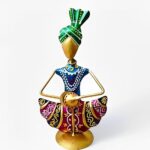 Furnshine - Sly Handcrafted Multicolor Rajasthani Musician Figurine Set – Traditional Metal Showpiece for Table & Home Decor (Set of 3) - Image 6