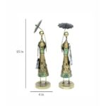 Furnshine - Warner Umbrella Lady Table Decor Set – Handcrafted Ethnic Metal Showpiece for Living Room and Office – World Decor Home Accent - Image 5