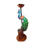 Furnshine - Chet Multicolor Iron Peacock Pen Stand & Tea Light Holder - Artistic Desk Organizer for Office, Study Table & Home Decor - Image 4
