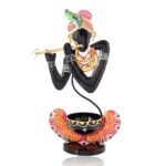 Furnshine - Bliss Krishna Tea Light Candle Holder – Handcrafted Black Metal Tealight Stand for Home Décor & Pooja Room - Image 5