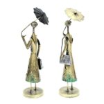 Furnshine - Warner Umbrella Lady Table Decor Set – Handcrafted Ethnic Metal Showpiece for Living Room and Office – World Decor Home Accent - Image 4