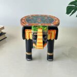 Furnshine - Bobbie Handcrafted Wooden Elephant Stool Table – Artistic Indian Home Décor Accent - Image 2