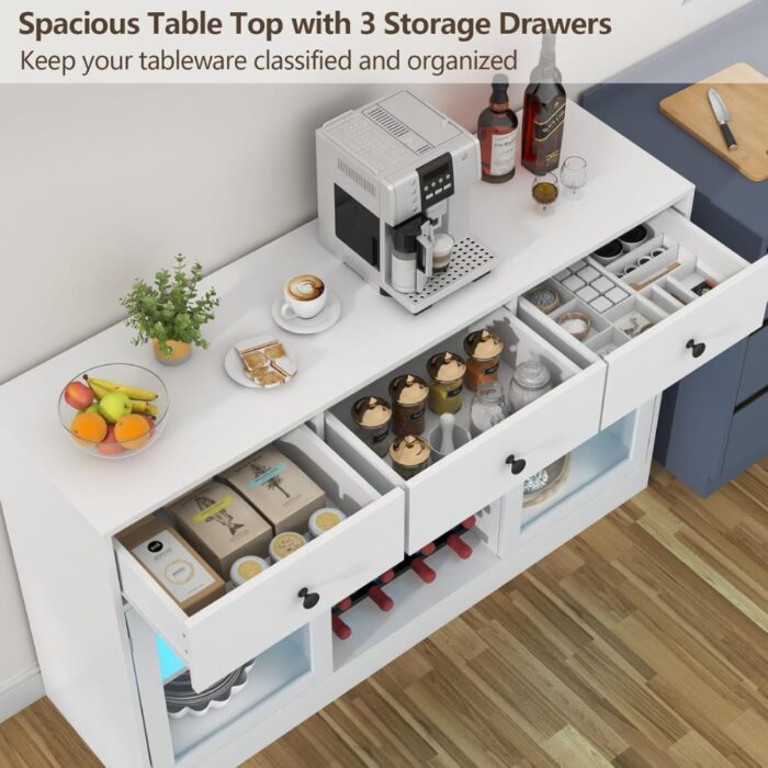 Furnshine - Kendal Wine Bar Cabinet with LED Light - Image 6
