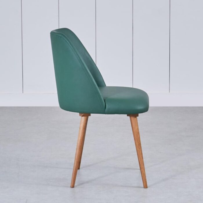 Furnshine - Rue Mango Wood Frame Set of 2 Faux Leather Seating Dining Chair - Green - Image 5