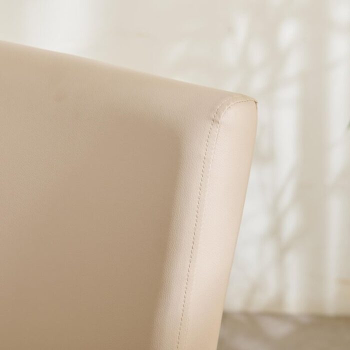 Furnshine - Harper Set of 2 Faux Leather Dining Chairs - Beige - Image 3