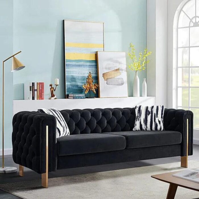 Furnshine - Eaton 84.25'' Velvet Square Arm Sofa - Image 10