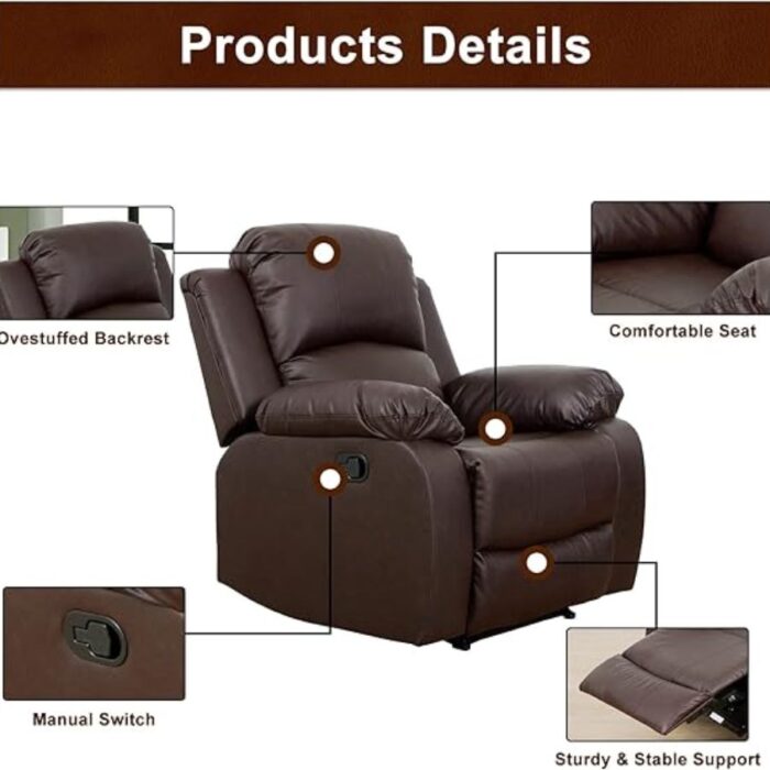 Furnshine - Jarrett Luxury Leather Recliner Sofa with Loveseat & Chair - Image 5
