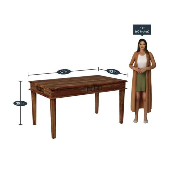 Furn Shine - Priscille Solid Sheesham Wood 6-Seater Dining Table Set - Image 6