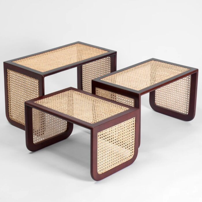 Furnshine - Starlit Rattan Nesting Table - Set of 3 - Image 5