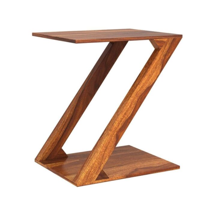 Furnshine - Linton Solid Wood Z-Shape Sofa End Side Table for Living Room - Image 2