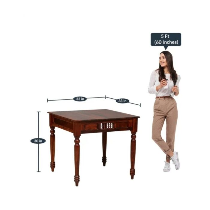 Furnshine - The Heaven Traditional Solid Wood 4 Seater Dining Table Set - Image 7