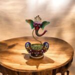 Furnshine - Gary Handcrafted Ganesha Candle Holder – Multicolor Metal Tealight Stand Decorative Spiritual Showpiece (Red & Green) - Image 4