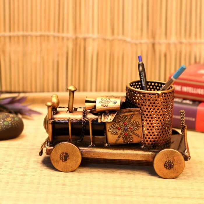 Furn Shine - Iron Engine Pen Stand Showpiece Home Decor Items, Gifts Items, Pen Stand for Office - Image 2