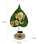 Furnshine - Mel Antique Ganesha Tealight with Pan Leaf Candle Holder – Handcrafted Metal Tealight Stand for Pooja, Meditation & Home Decor - Image 5