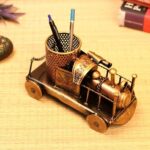 Furnshine - Turner Iron Engine Pen Stand Holder Showpiece, Pencil Holder, Office Study Table Decor
